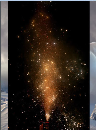 Christmas night, new year card, flying Santa Claus, fairy christmas landscape, snow scene, christmas trees, iceberg, night stars, moon light, santa's deers, christmas sleigh.